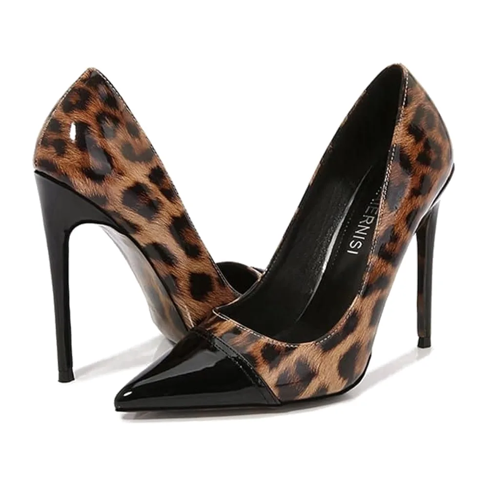 Leopard Cap-Toe Pump